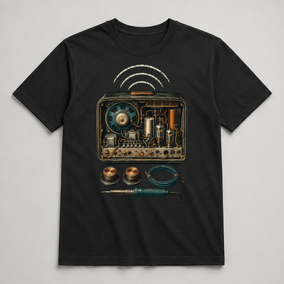 Midnight Radio Bench Graphic T-Shirt - POD-20260728-075_black_front_mockup