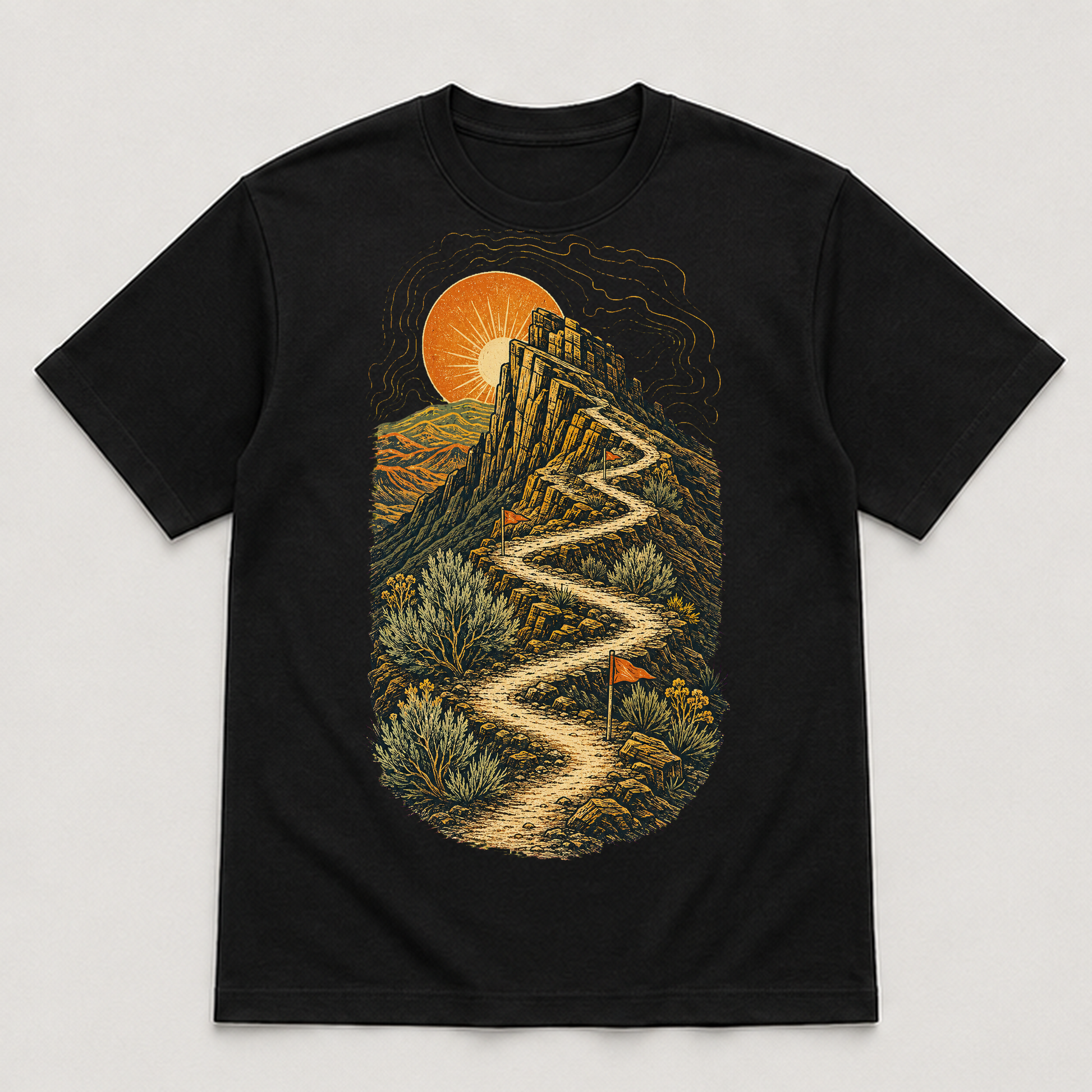 Desert Switchback Survey Graphic T-Shirt - POD-20260728-077_black_front_mockup