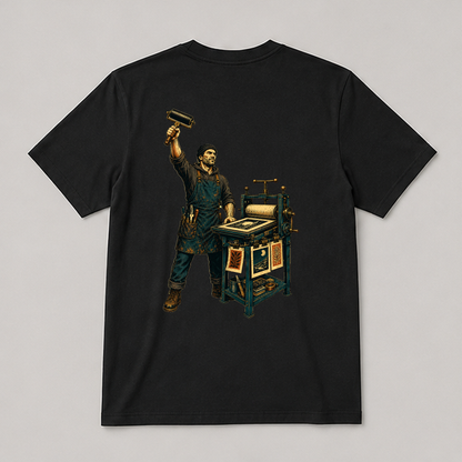 Night Press Signal Graphic T-Shirt - POD-20260728-078_black_back_mockup