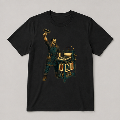 Night Press Signal Graphic T-Shirt - POD-20260728-078_black_front_mockup