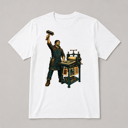 Night Press Signal Graphic T-Shirt - POD-20260728-078_white_front_mockup