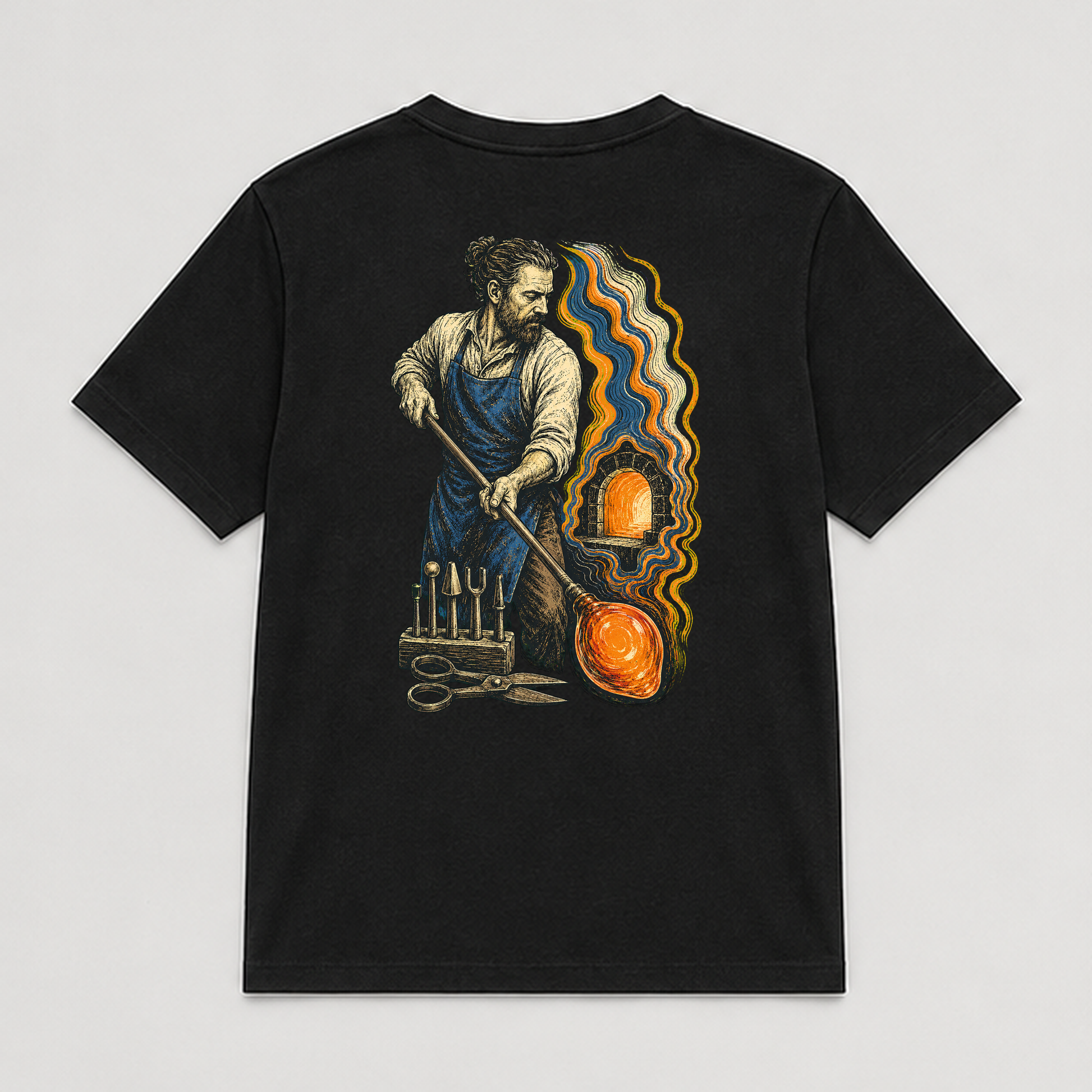 Glass Tide Workshop Graphic T-Shirt - POD-20260728-079_black_back_mockup