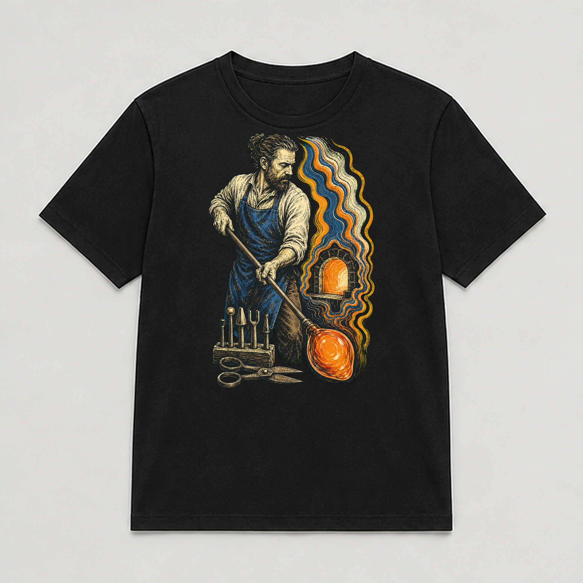 Glass Tide Workshop Graphic T-Shirt - POD-20260728-079_black_front_mockup