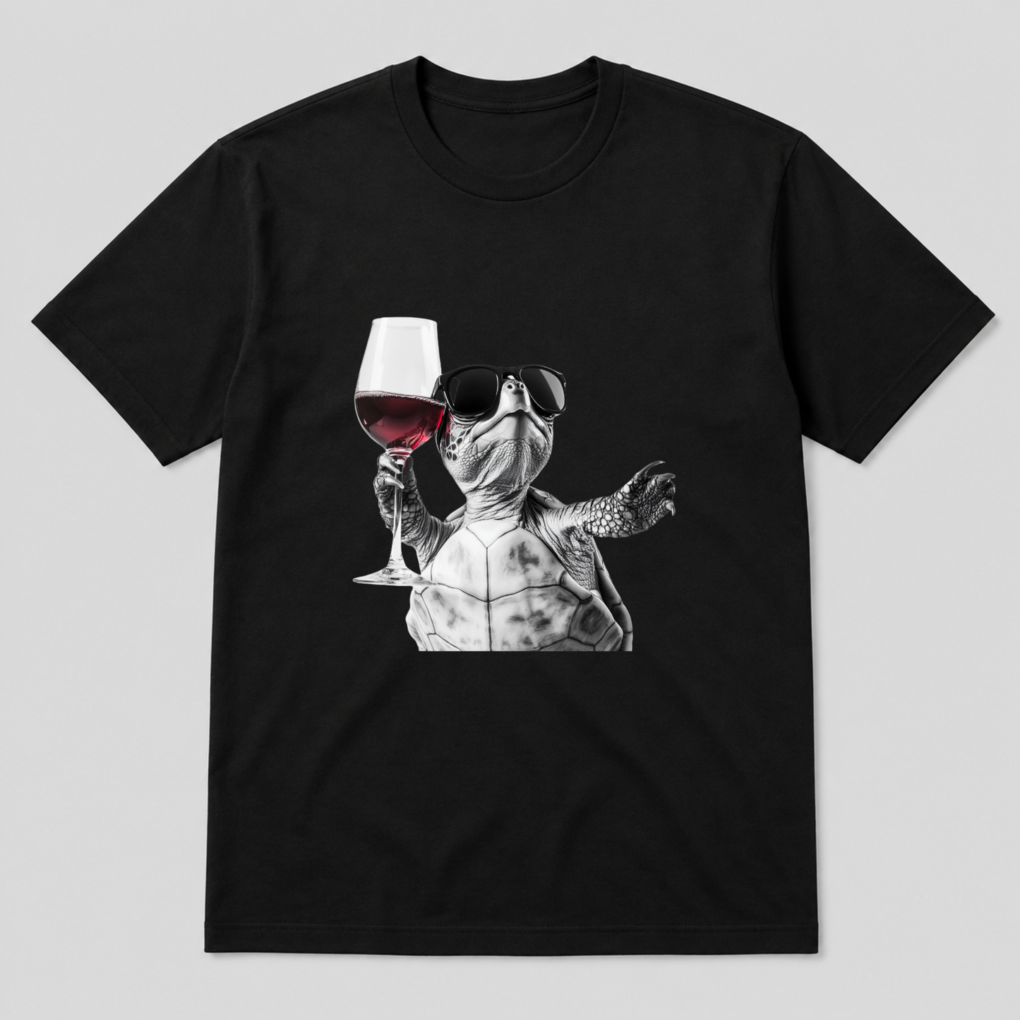 Wine Time Turtle Black Front