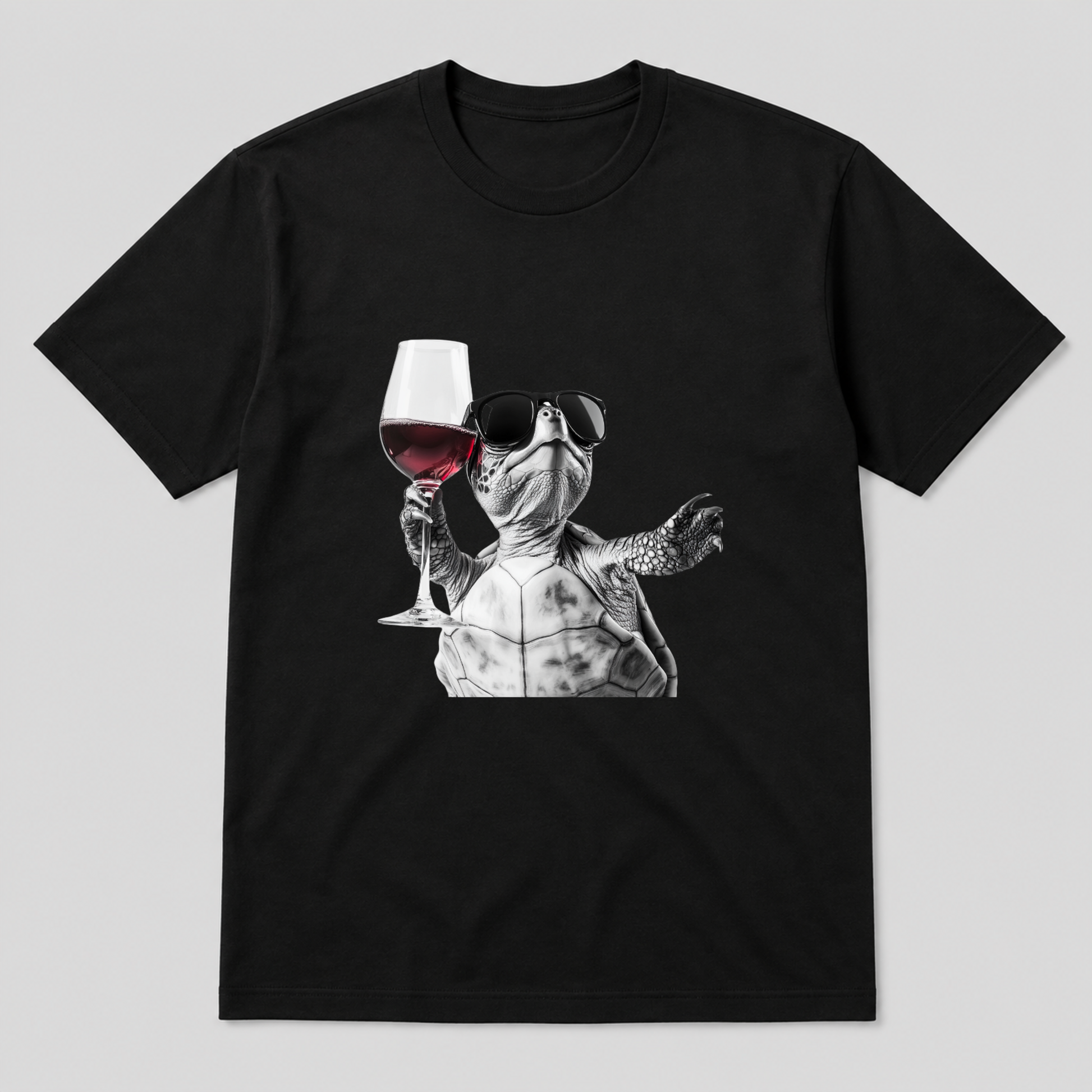 Wine Time Turtle Black Front