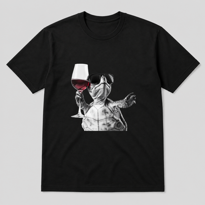Wine Time Turtle Black Front