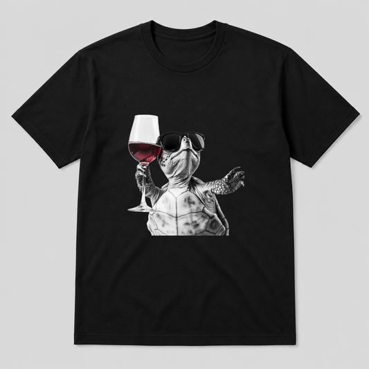 Wine Time Turtle Black Front