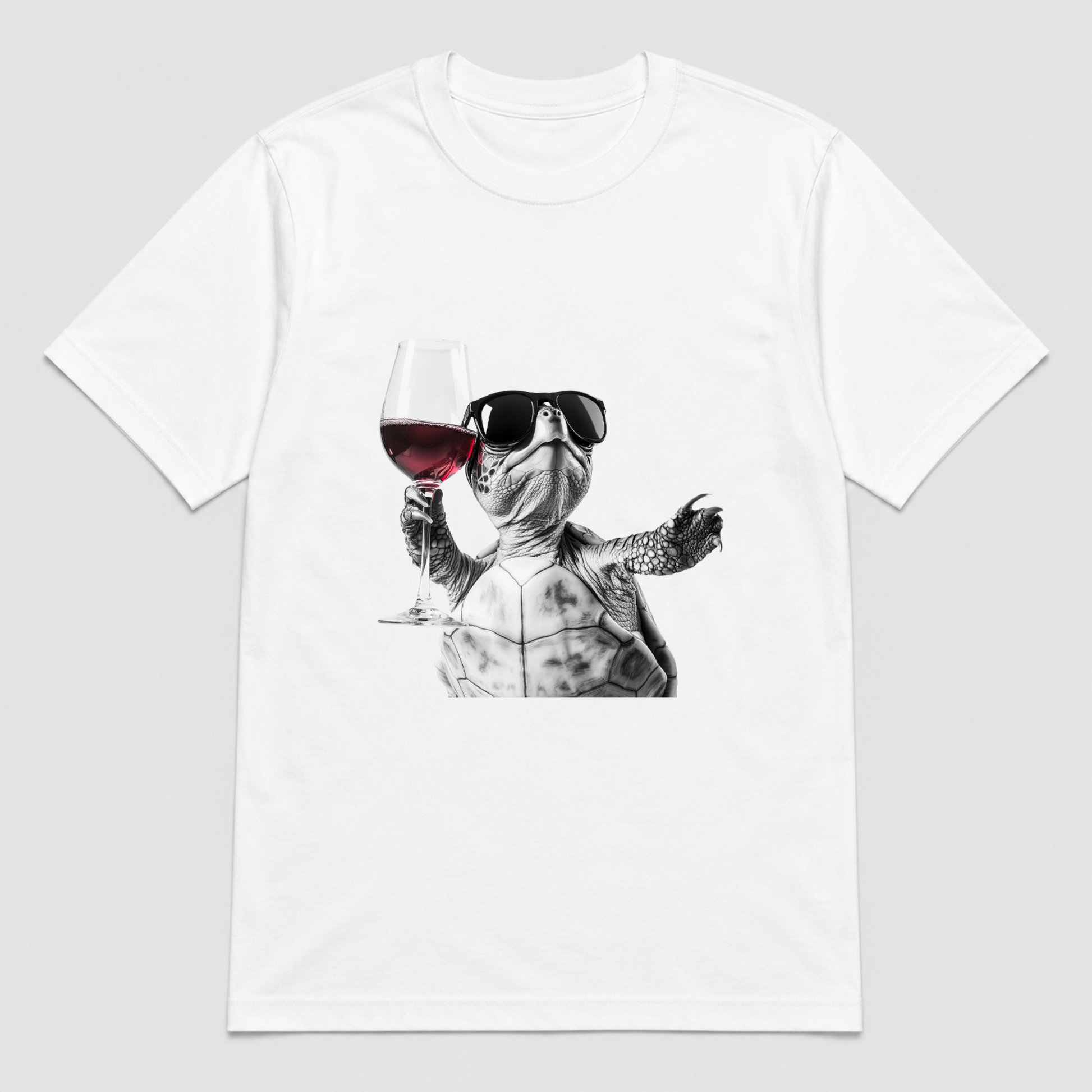 Wine Time Turtle White Front