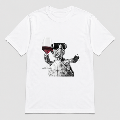 Wine Time Turtle White Front