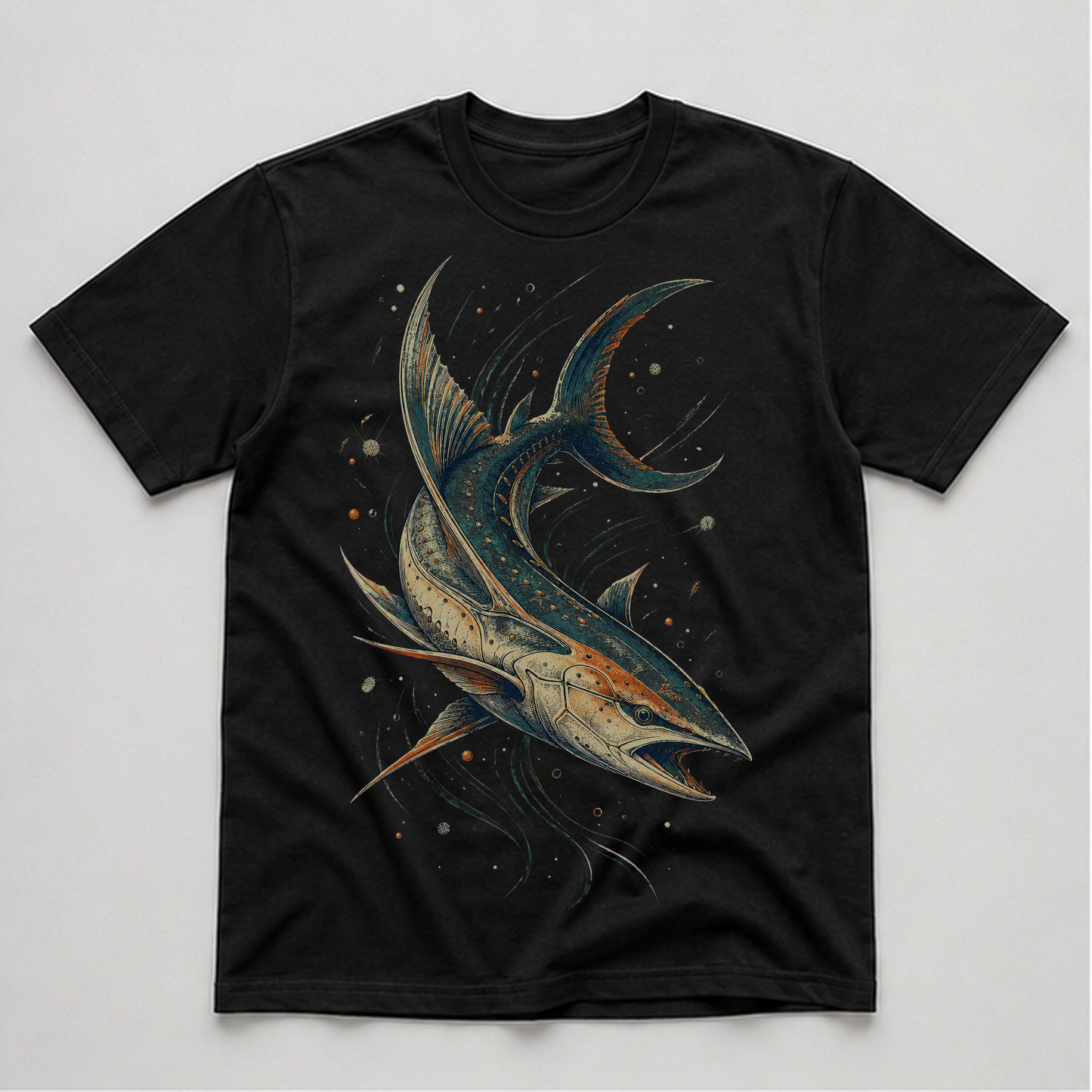 Abyssal Current Specimen Graphic T-Shirt - POD-20260804-076_black_front_mockup