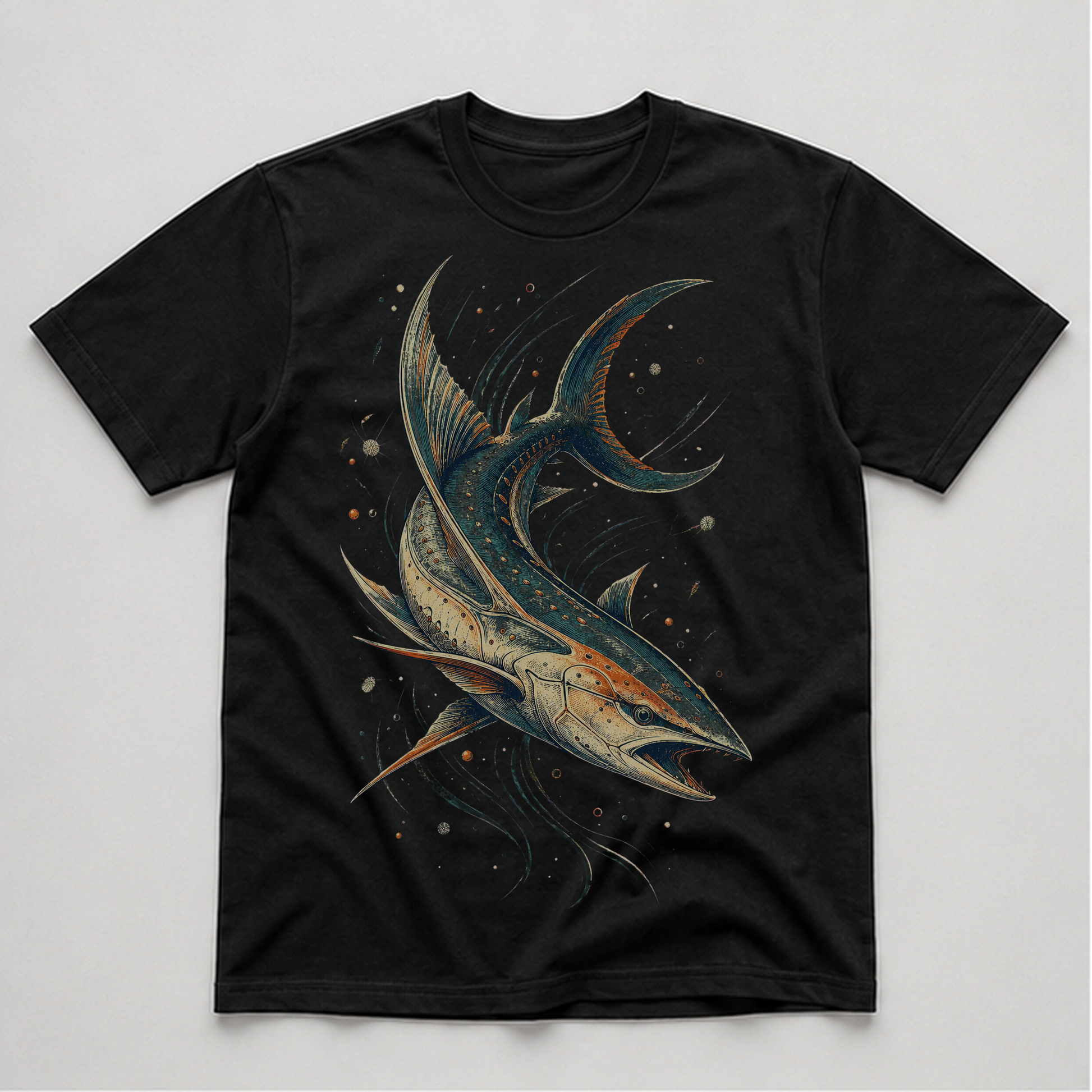 Abyssal Current Specimen Graphic T-Shirt - POD-20260804-076_black_front_mockup