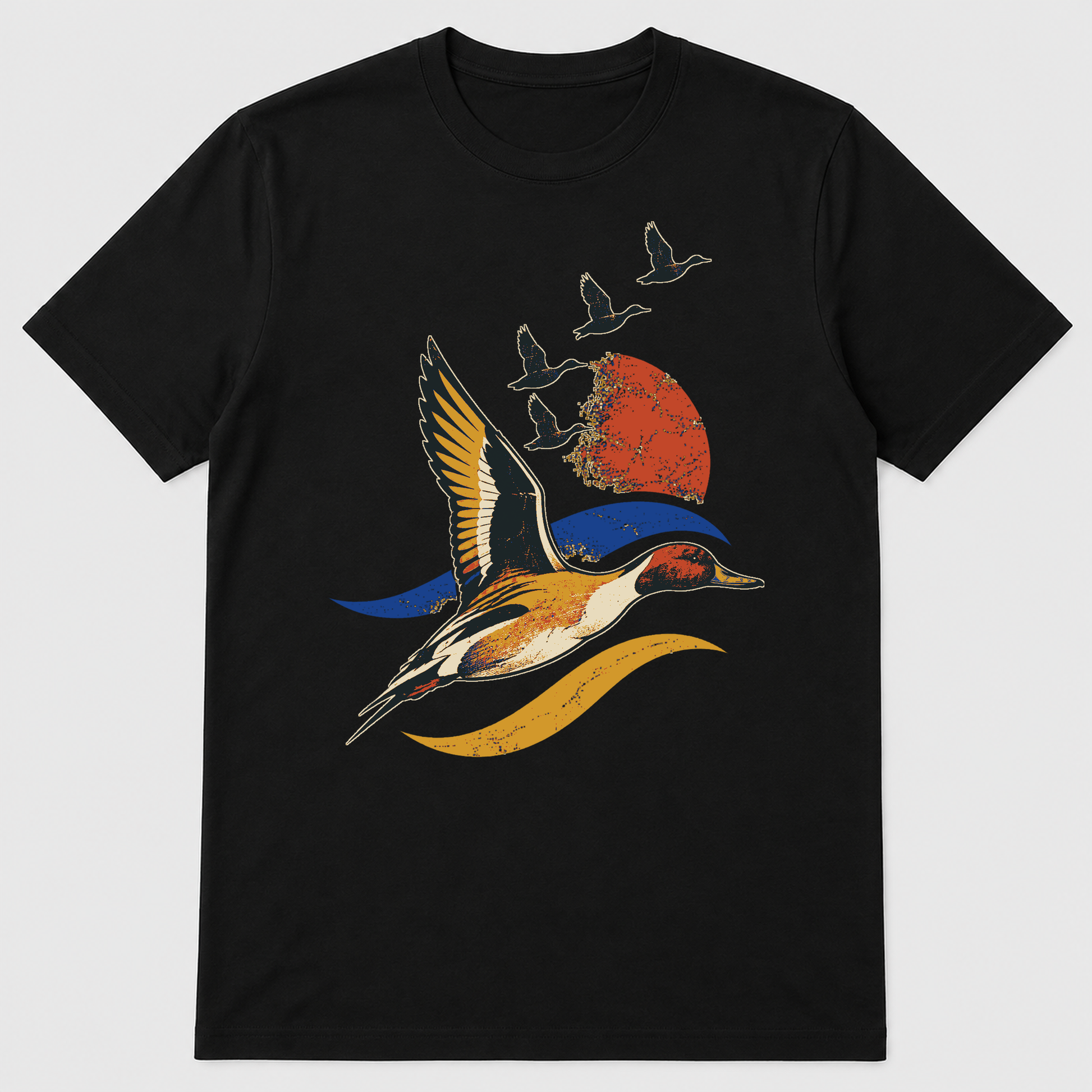 Autumn Flyway Pintail Graphic T-Shirt - POD-20260806-109_black_front_mockup