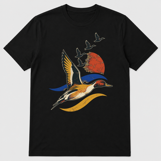 Autumn Flyway Pintail Graphic T-Shirt - POD-20260806-109_black_front_mockup
