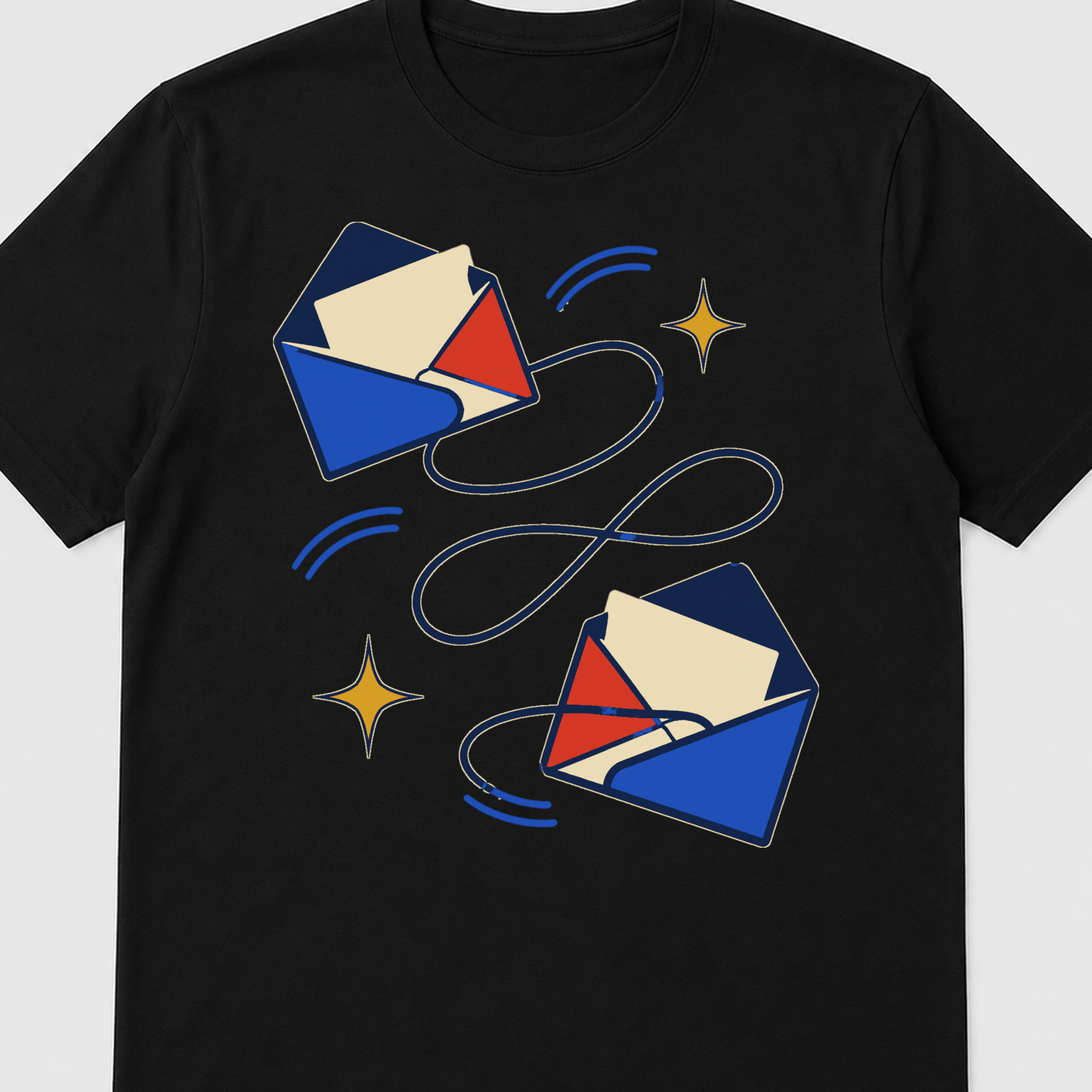 Longhand Relay Graphic T-Shirt - POD-20260806-113_black_front_closeup_mockup