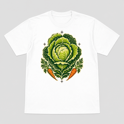Garden Royalty Cabbage Crest Graphic T-Shirt - POD-20260807-114_white_front_mockup