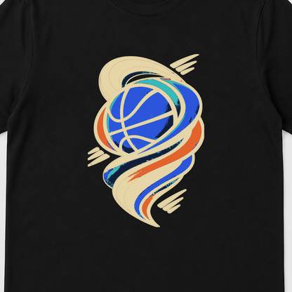 Court Orbit Basketball Graphic T-Shirt - POD-20260807-115_black_front_closeup_mockup