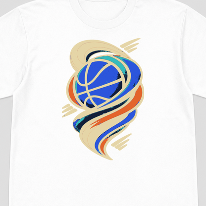 Court Orbit Basketball Graphic T-Shirt - POD-20260807-115_white_front_closeup_mockup