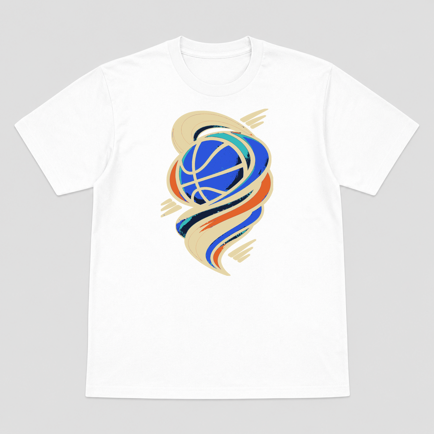 Court Orbit Basketball Graphic T-Shirt - POD-20260807-115_white_front_mockup