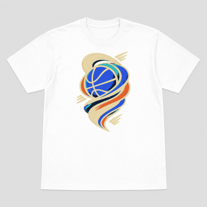 Court Orbit Basketball Graphic T-Shirt - POD-20260807-115_white_front_mockup