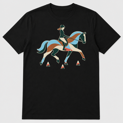 Quiet Rein Equestrian Graphic T-Shirt - POD-20260807-117_black_front_mockup
