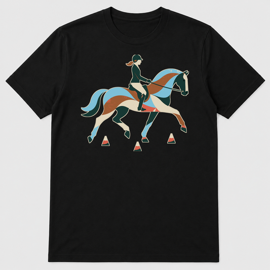 Quiet Rein Equestrian Graphic T-Shirt - POD-20260807-117_black_front_mockup