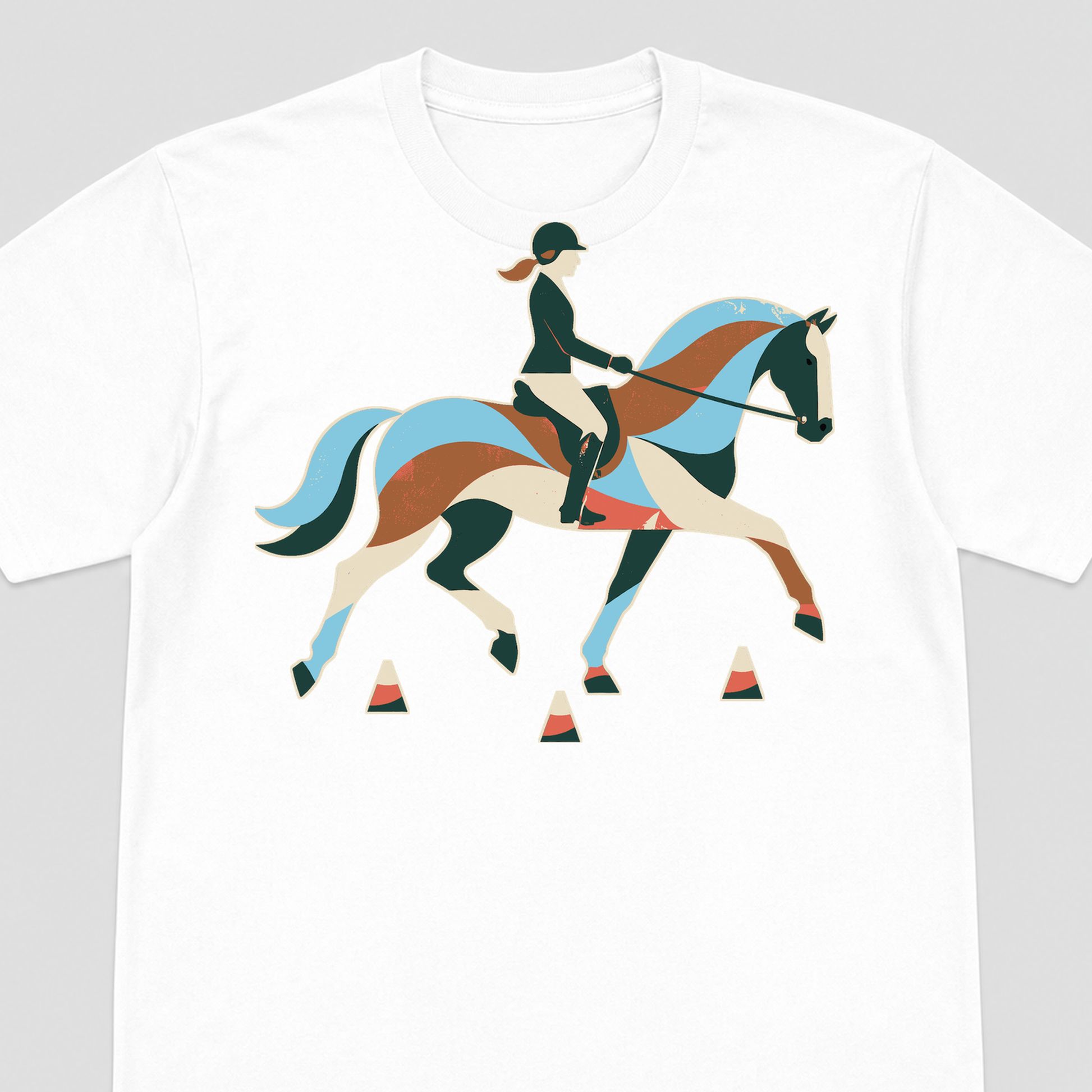 Quiet Rein Equestrian Graphic T-Shirt - POD-20260807-117_white_front_closeup_mockup