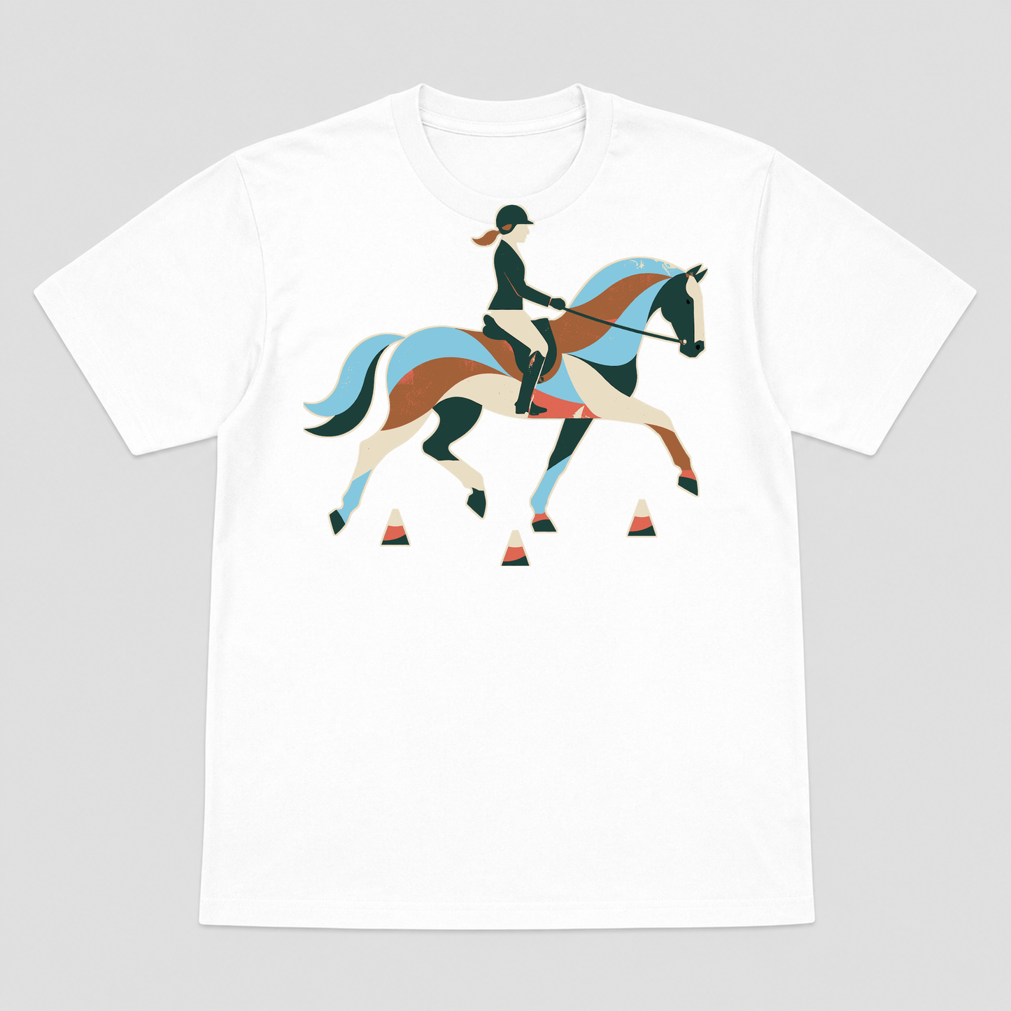Quiet Rein Equestrian Graphic T-Shirt - POD-20260807-117_white_front_mockup