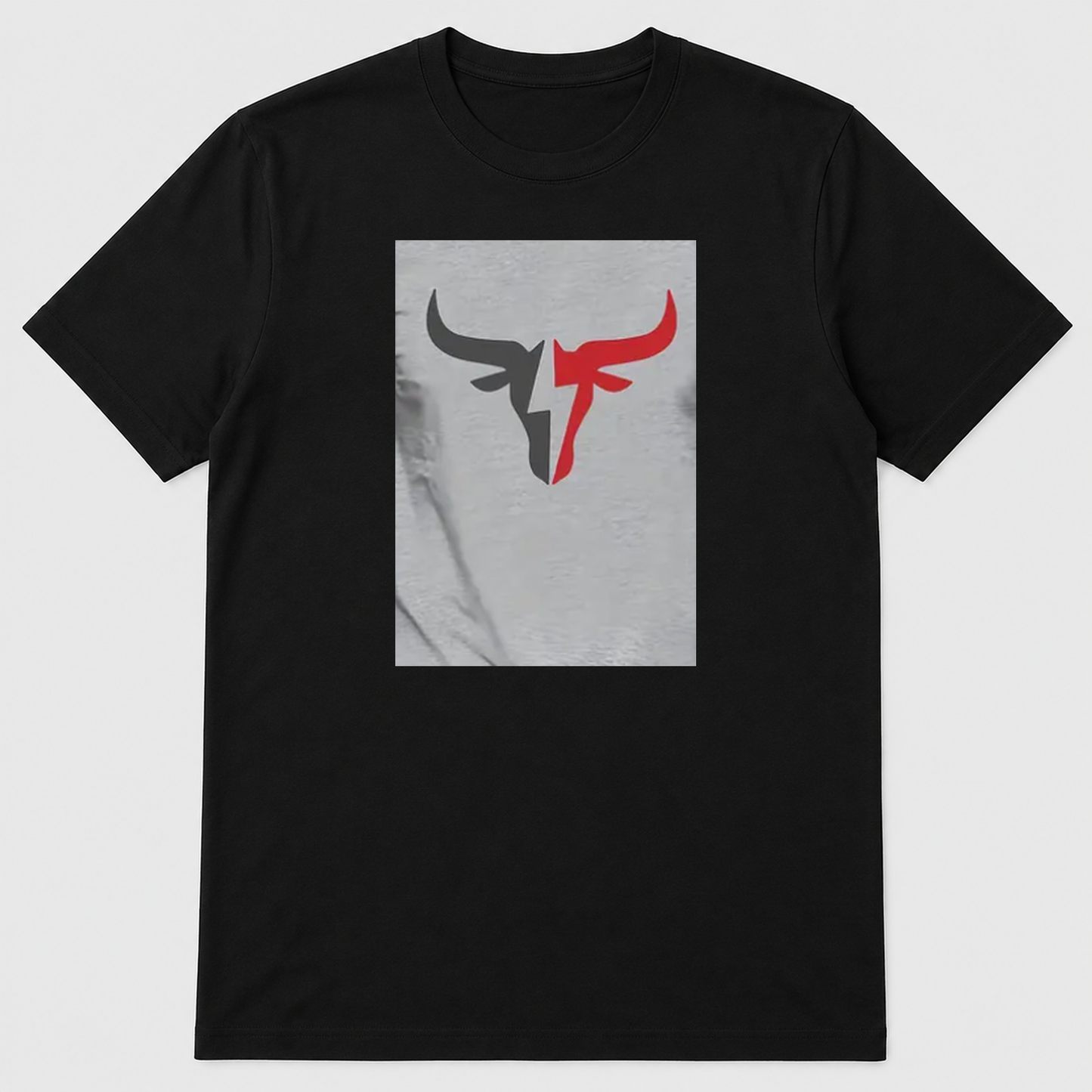 Black and Red Horn Mark Graphic T-Shirt - POD-20260807-119_black_front_mockup