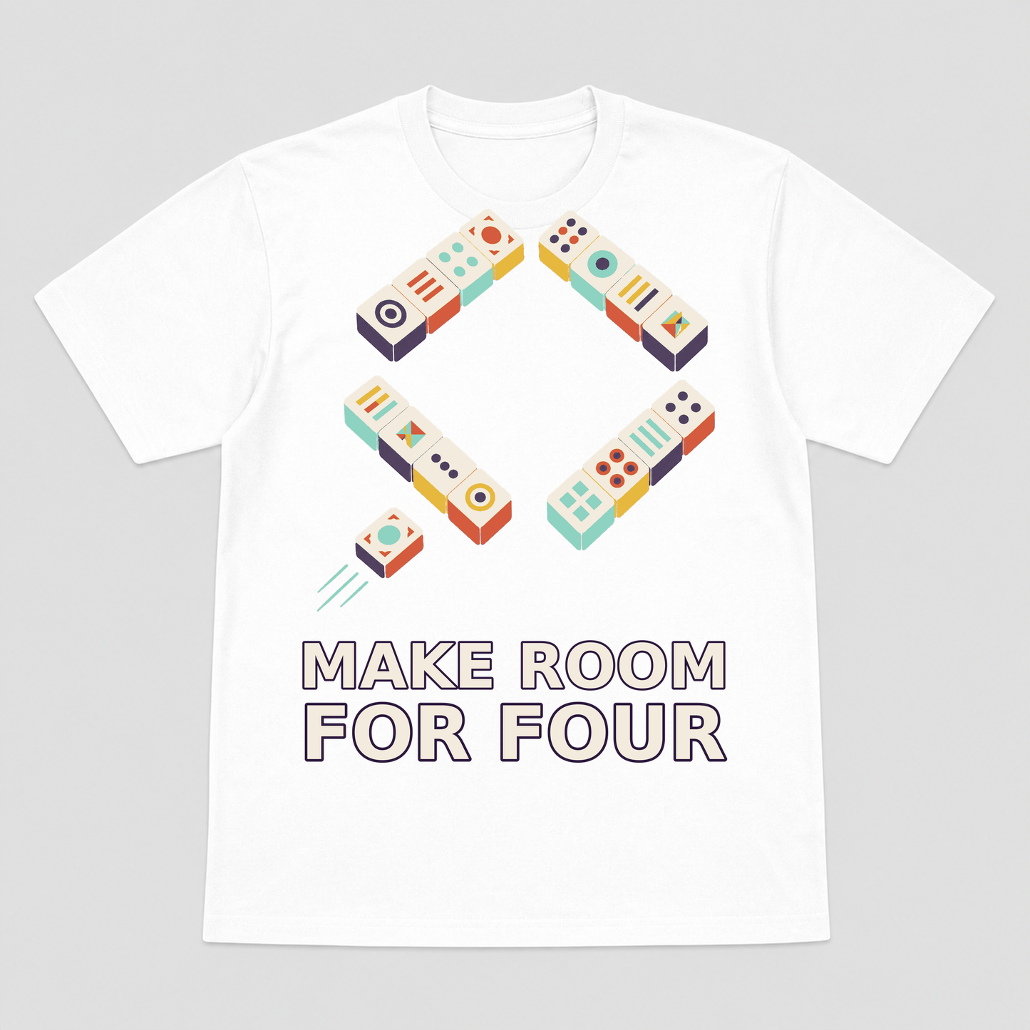 Make Room for Four Mahjong Graphic T-Shirt - POD-20260807-123_white_front_mockup