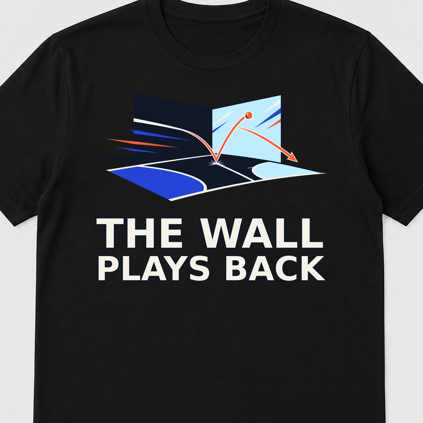 The Wall Plays Back Padel Graphic T-Shirt - POD-20260808-127_black_front_closeup_mockup