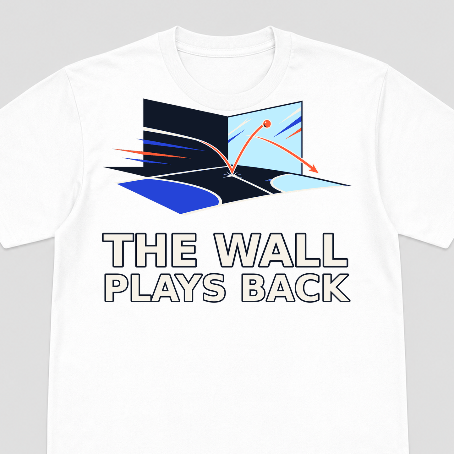The Wall Plays Back Padel Graphic T-Shirt - POD-20260808-127_white_front_closeup_mockup