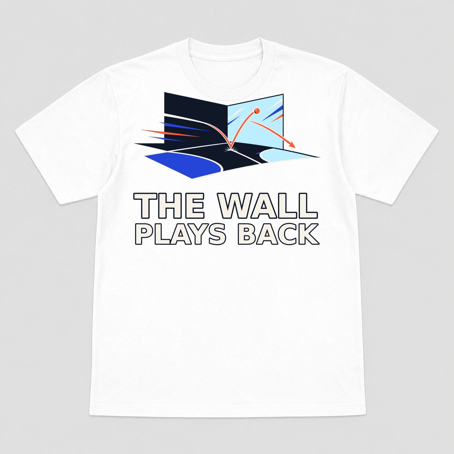 The Wall Plays Back Padel Graphic T-Shirt - POD-20260808-127_white_front_mockup