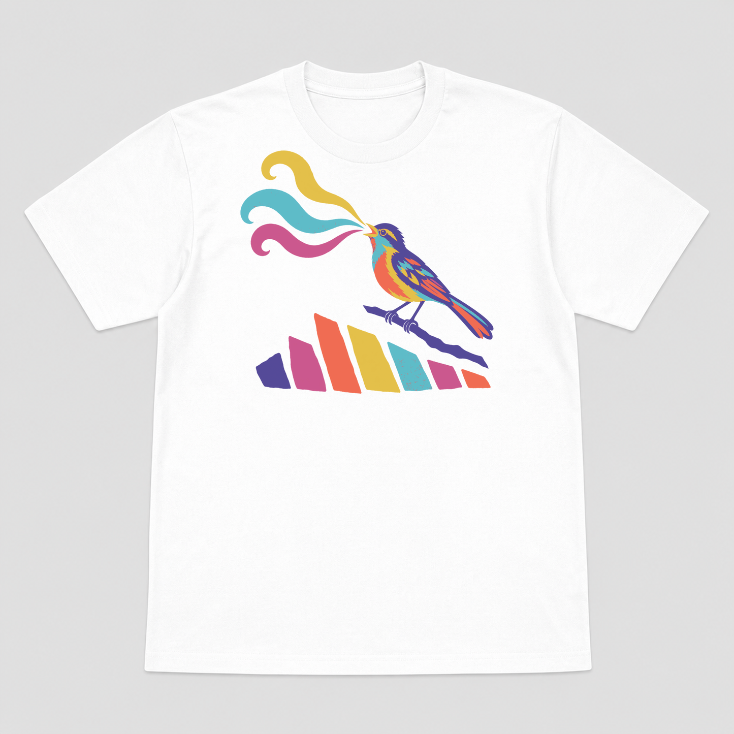 First Light Listening Map Birding Graphic T-Shirt - POD-20260811-147_white_front_mockup