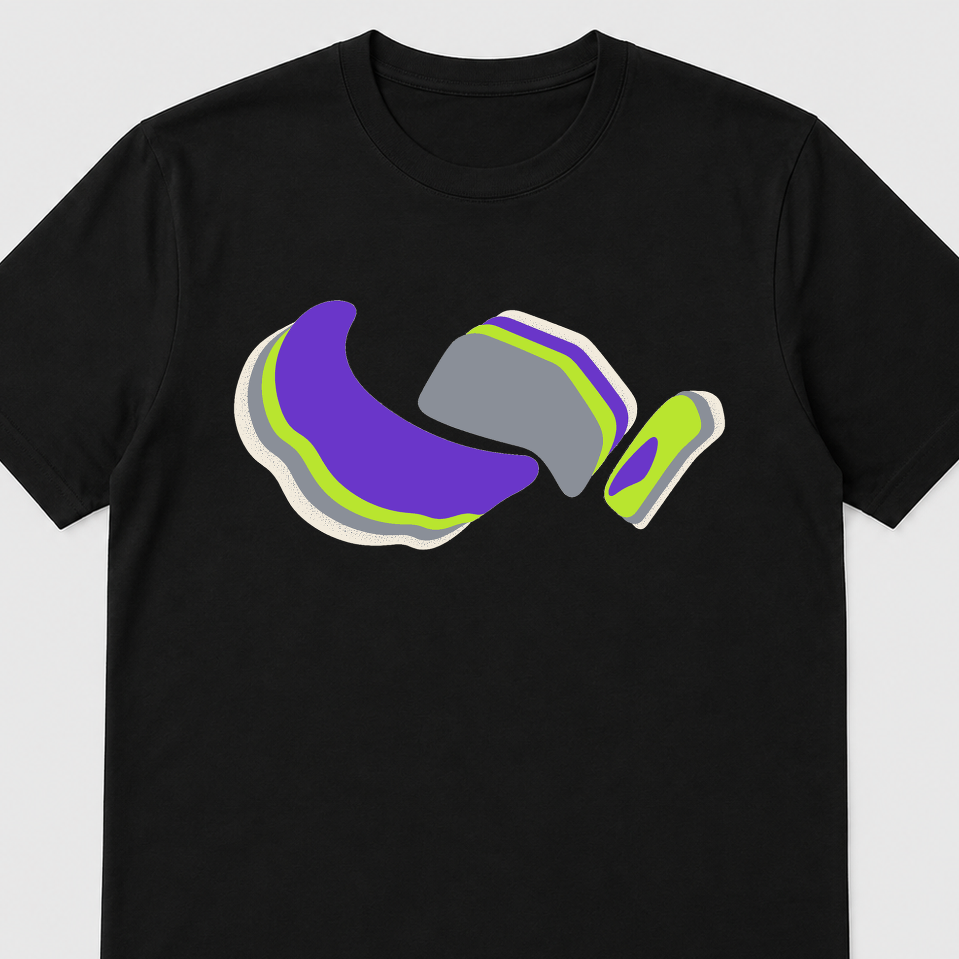 Pressure Fossil Bouldering Hold Graphic T-Shirt - POD-20260812-155_black_front_closeup_mockup