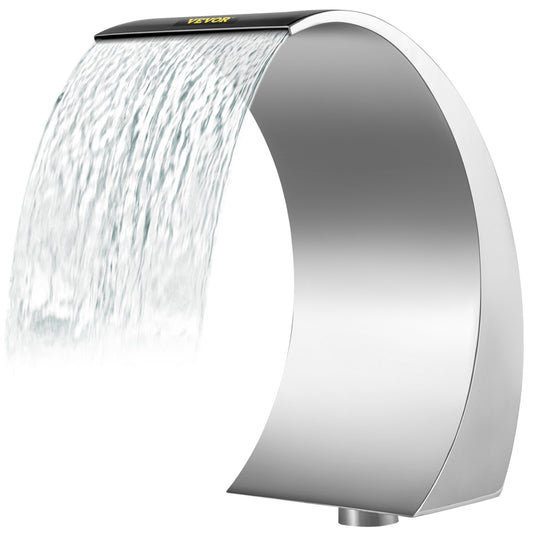 VEVOR Pool Waterfall Fountain, Stainless Steel Sheer Descent 7.9 inch