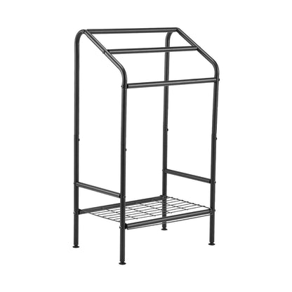VEVOR Towel Rack, Freestanding Pool Towel Hanger Stand for O 3 Bars Metal Black