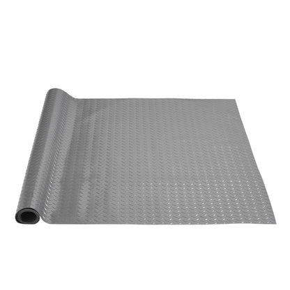 VEVOR Garage Floor Mat, PVC & Rubber Diamond-Plate Flooring  3.9 x 6.56 ft / Silver