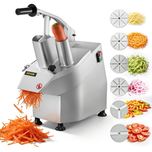 VEVOR 110V Commercial Food Processor 2 Feeding Holes, 550W E 550W
