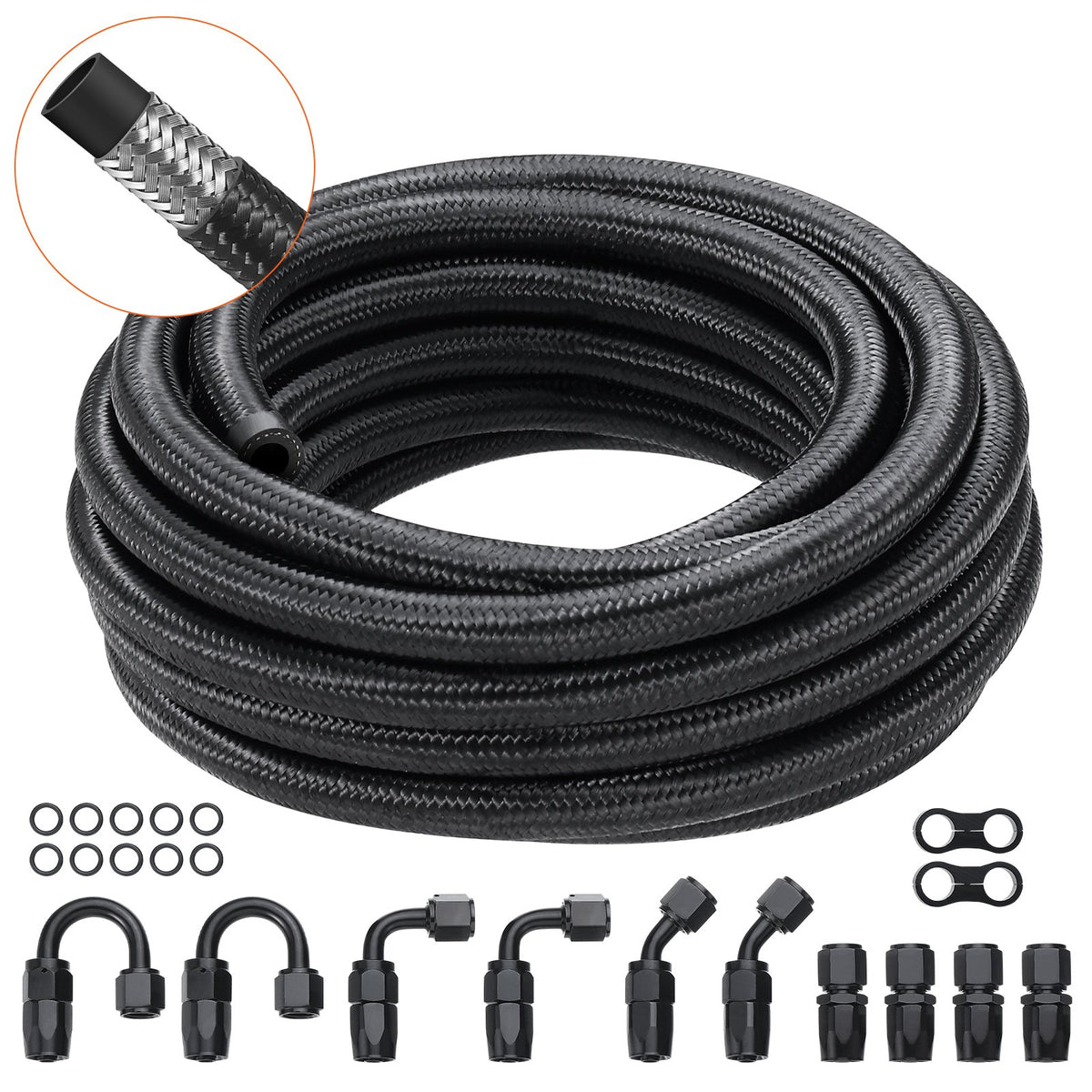 VEVOR Hydraulic Fuel Hose 8AN Fuel Line Kit / 20 FT