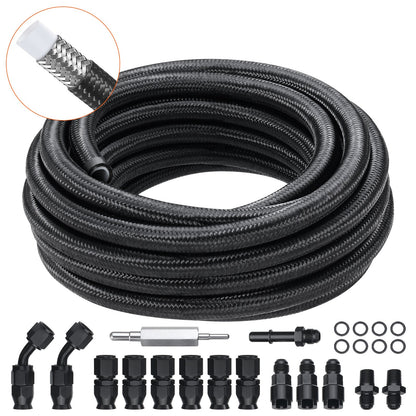 VEVOR Hydraulic Fuel Hose 6AN Fuel Line Kit / 25 FT