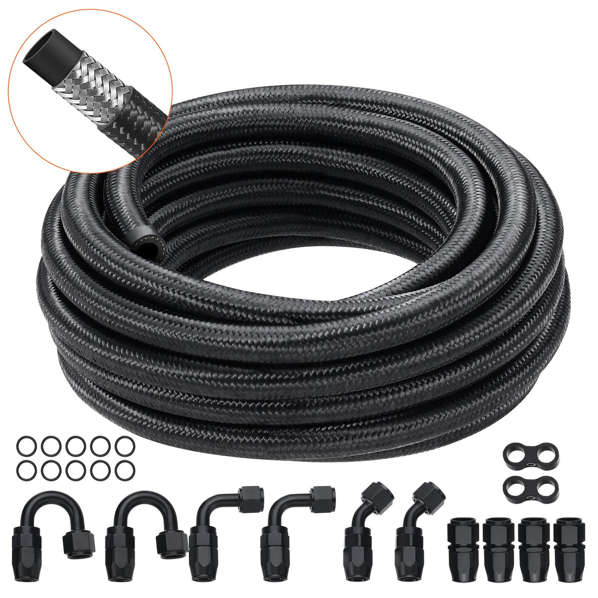 VEVOR Hydraulic Fuel Hose 6AN Fuel Line Kit / 20 FT