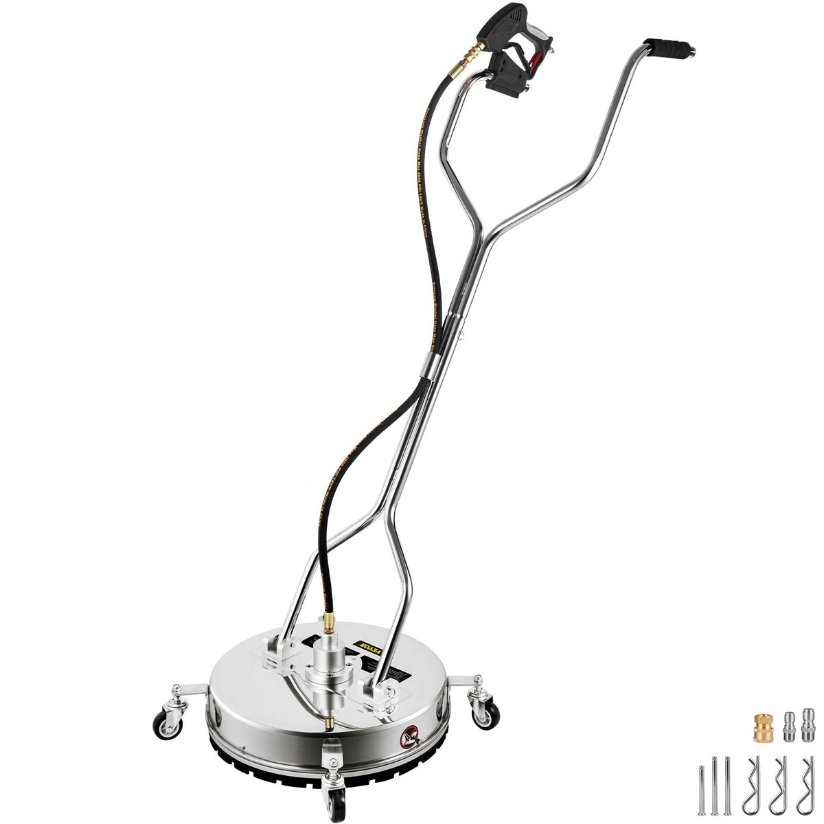 VEVOR Pressure Washer Surface Cleaner, Stainless Steel Flat  20 inch / 2 Nozzles / 4000 PSI