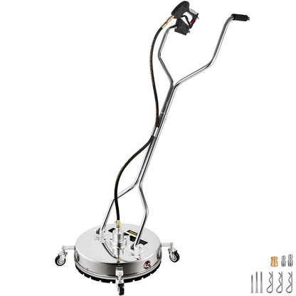 VEVOR Pressure Washer Surface Cleaner, Stainless Steel Flat  20 inch / 2 Nozzles / 4000 PSI