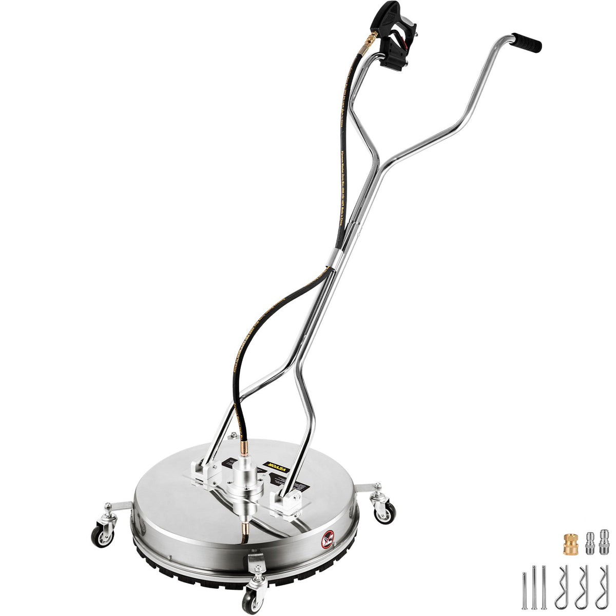 VEVOR Pressure Washer Surface Cleaner, Stainless Steel Flat  24 inch / 2 Nozzles / 4000 PSI