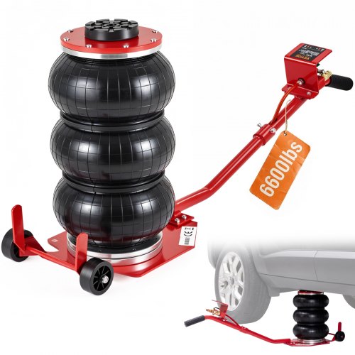 VEVOR pneumatic air jack 3 Ton | Long Handle | Red