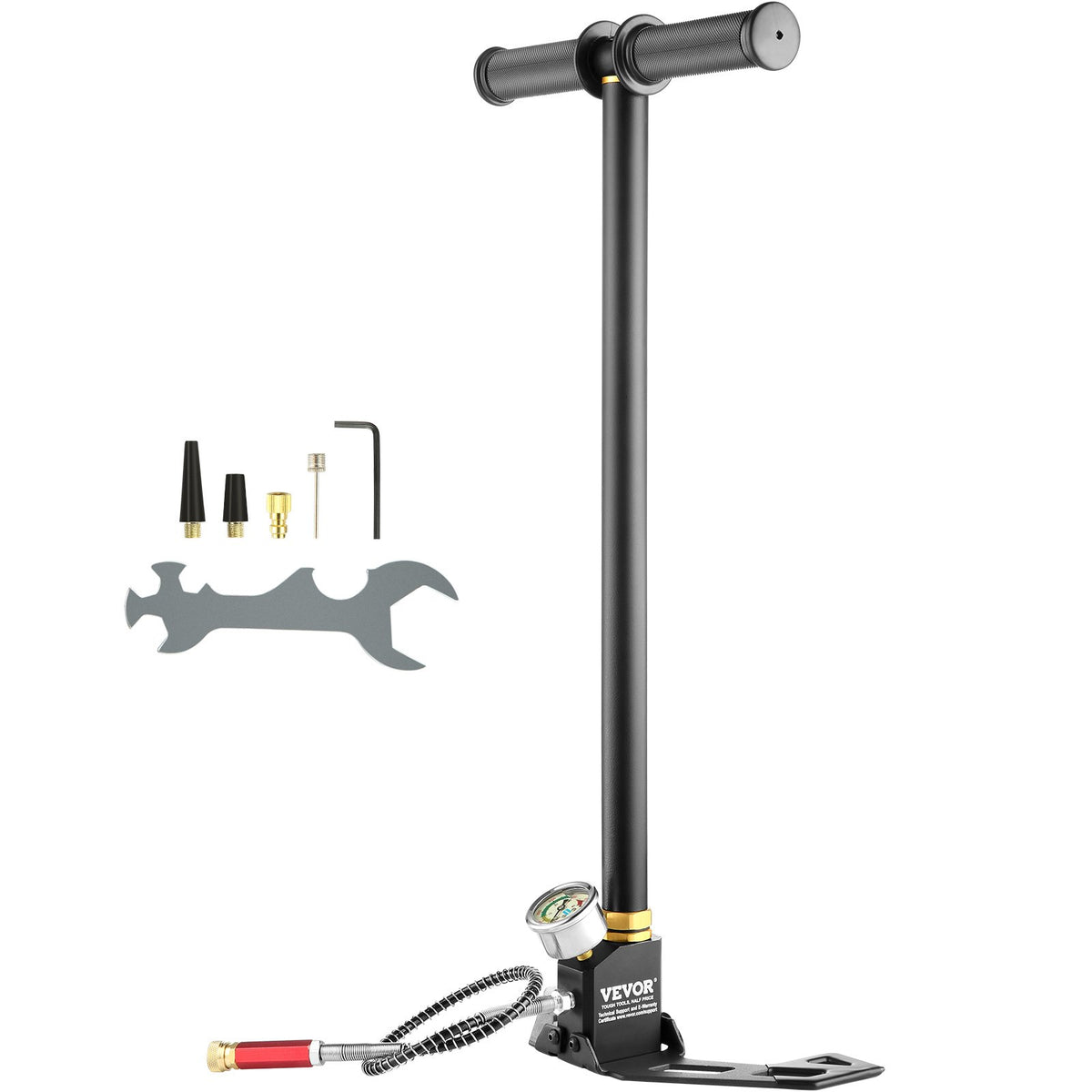 VEVOR PCP Hand Pump, 3 Stage, 30Mpa 4500 PSI High Pressure S Black