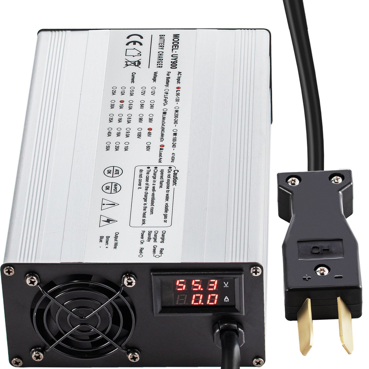 VEVOR Golf Cart Battery Charger, 36V/48V Smart Charger for L 36V | 18A | Splayed Plug, Lead-Acid
