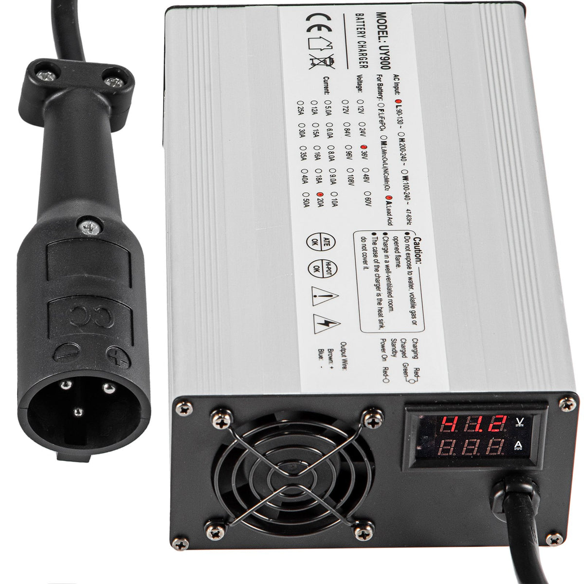 VEVOR Golf Cart Battery Charger, 36V/48V Smart Charger for L 48V | 15A | 3-Pin Round Plug, Lead-Acid