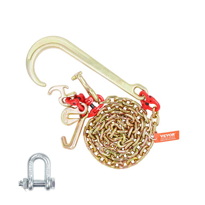 VEVOR G80 V Bridle Tow Chain 5/16 in / 6 ft, 1 Pack, RTJ Cluster Hooks
