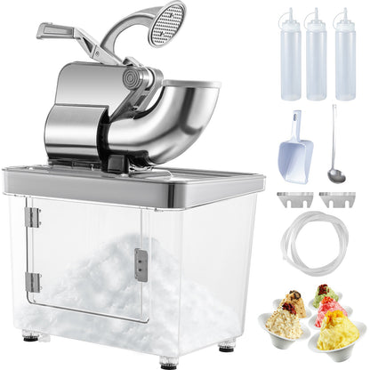 VEVOR Commercial Ice Crusher, 110V Electric Snow Cone Machin Silver